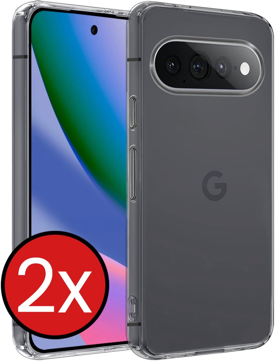 Hoesje - 2 Stuks - Geschikt voor Google Pixel 11 Pro XL - Sterk & Shockproof - Telefoonhoes - Back Cover - Case Siliconen - Telefoon Hoes - Transparant