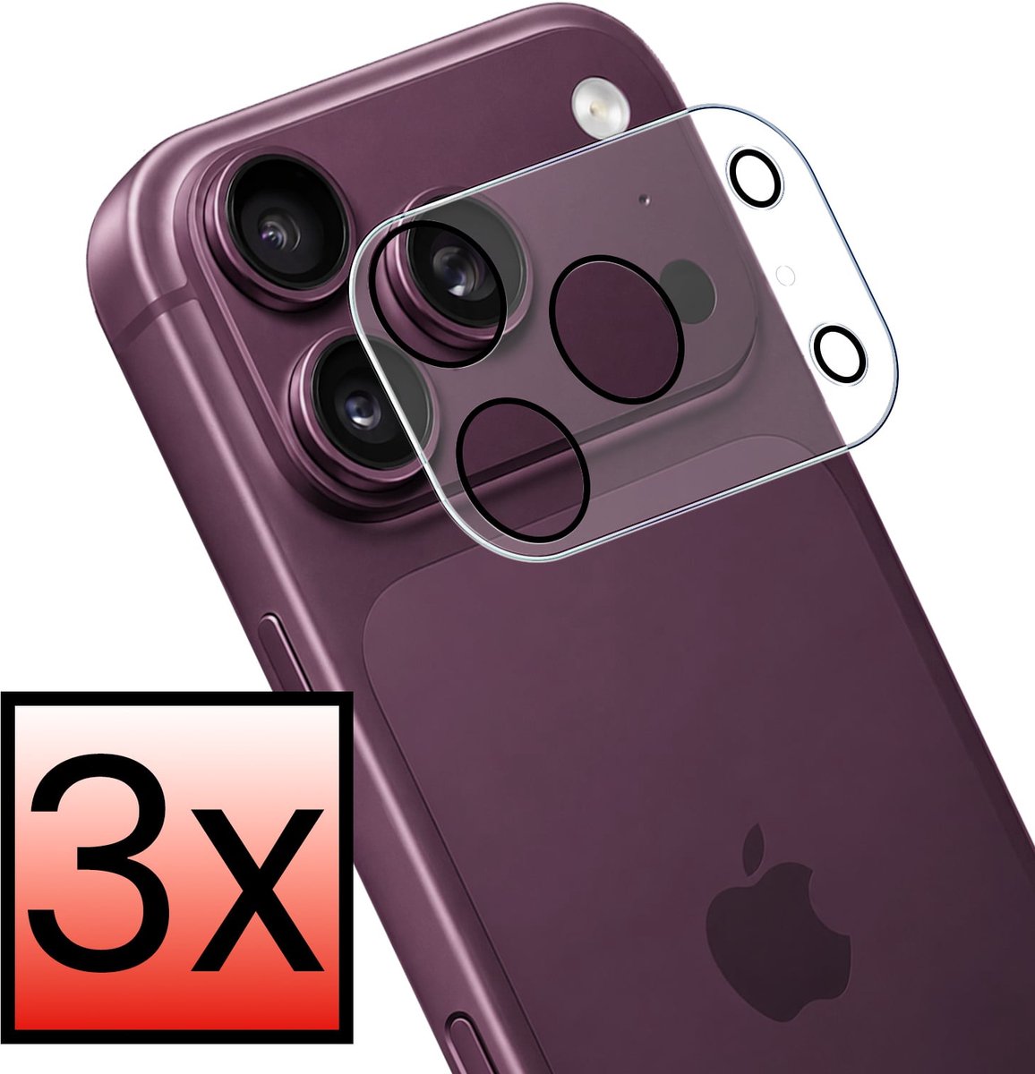 Camera Lens Protector - 3 Stuks - Geschikt voor Apple iPhone 18 Pro - Camera Screenprotector - Beschermglas - Gehard Glas - Tempered Glass - Screen Protector