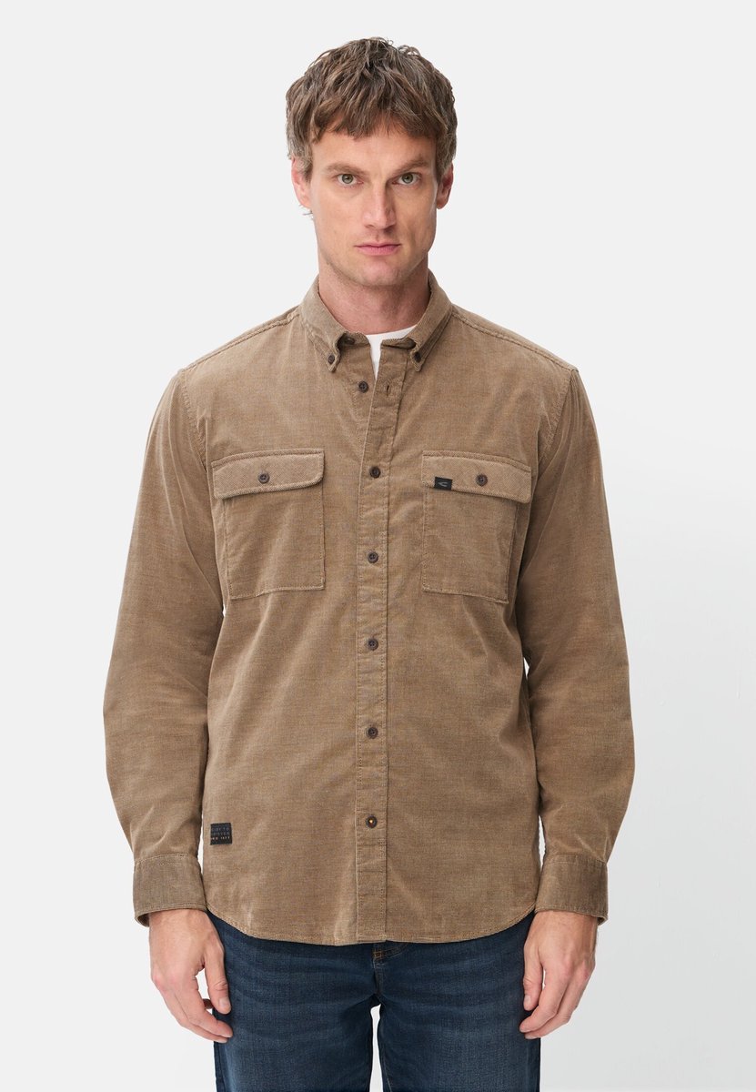 camel active Corduroyhemd met 2-way stretch - Maat menswear-M - Sepiabruin
