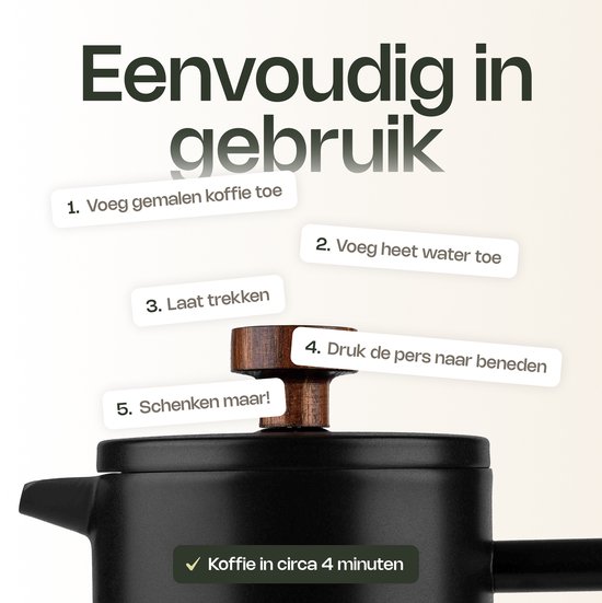 Close-up van het deksel van de VDN koffiezetter met stappen voor gebruik.
