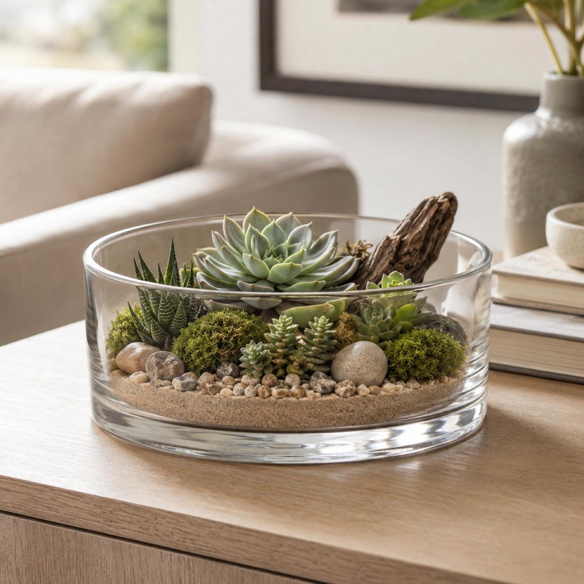 Bellatio Design Lage schaal/vaas - rond - transparant glas - 8 x 20 cm - plat - platte glazen vazen