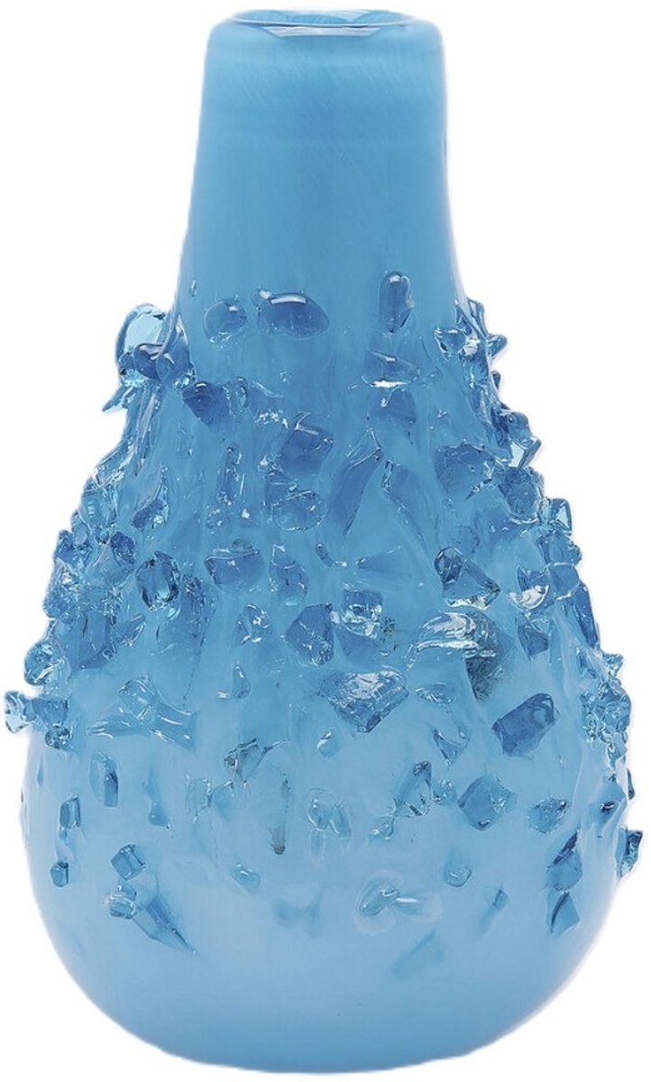 EDG - Vaas- Glas - blauw - D25 x H40 cm - Opening 6,5 cm