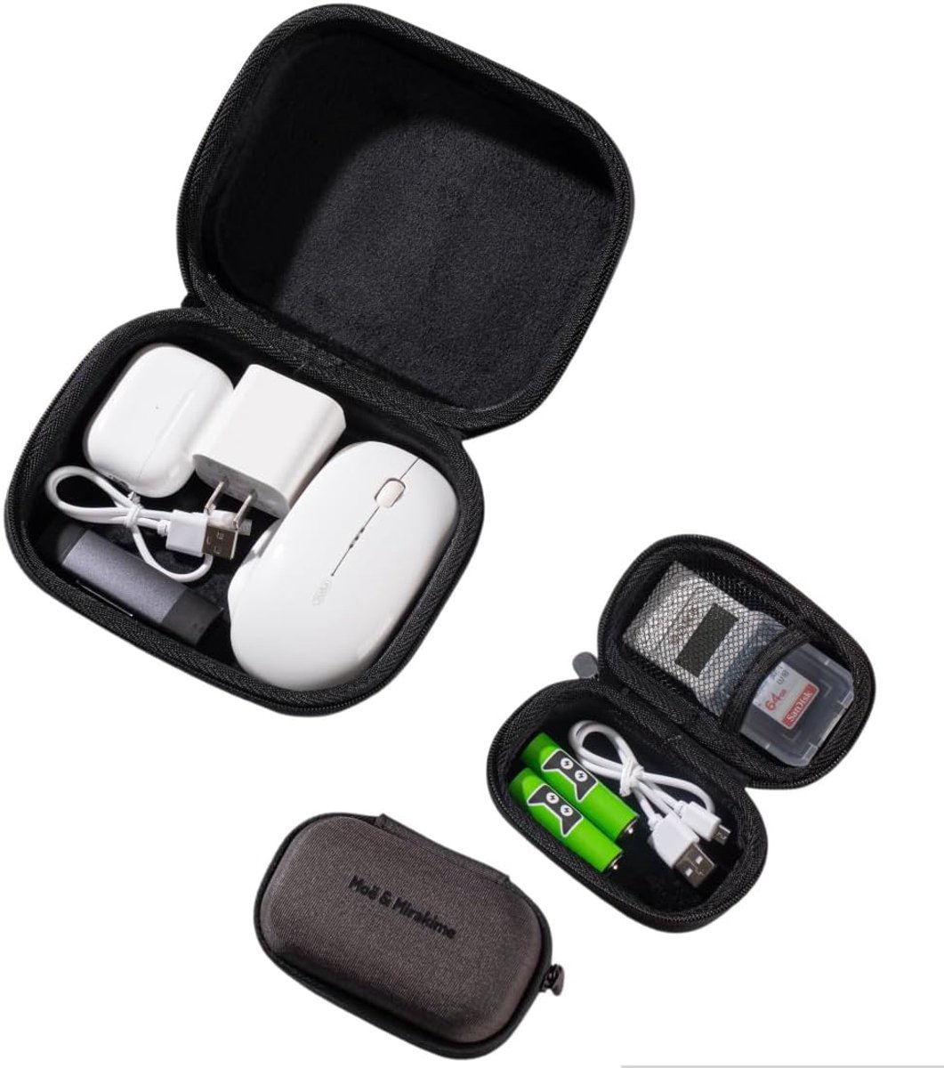 elektronica organizer – 2,5" harde schijf hoes HDD/SSD + 2 kleine opbergdoosjes, kabels, USB, opladers en kleine accessoires, beschermtas voor onderweg, zwart