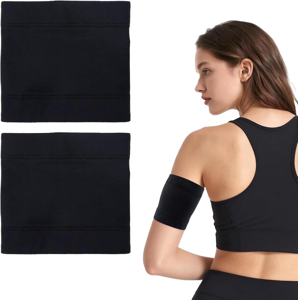 2 x armbanden voor glucosesensor, verstelbare bescherming voor diabetes, compatibel met insulinemonitoren, elastische en ademende hoes, maat M, zwart, 2 stuks