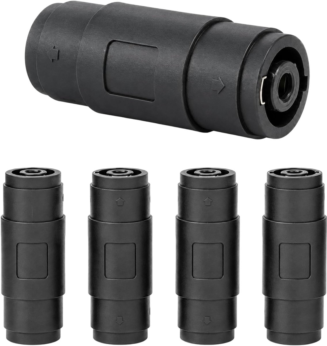 4 stuks NL4FC Speakon bus naar bus adapter – 4-polige luidsprekerkabelconnector, Speakon stekker en busadapter voor versterker, mengpaneel, podium en audioinstallaties