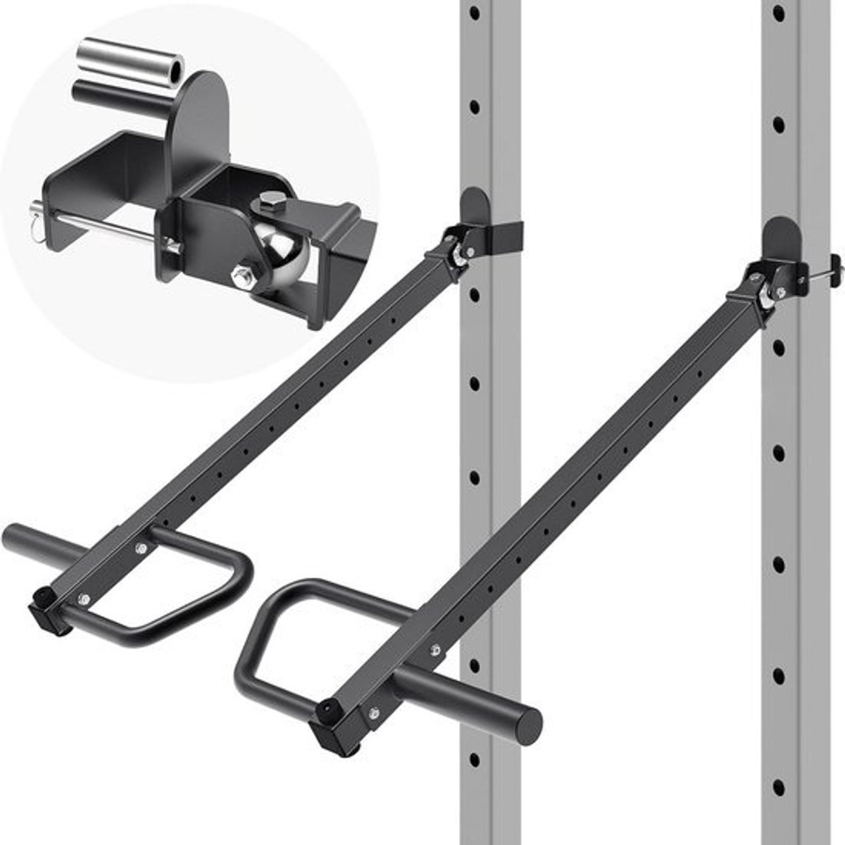 Multi Grip Dip Bar voor Power Rack - Brede en Smalle Grepen - 500 LBS Capaciteit