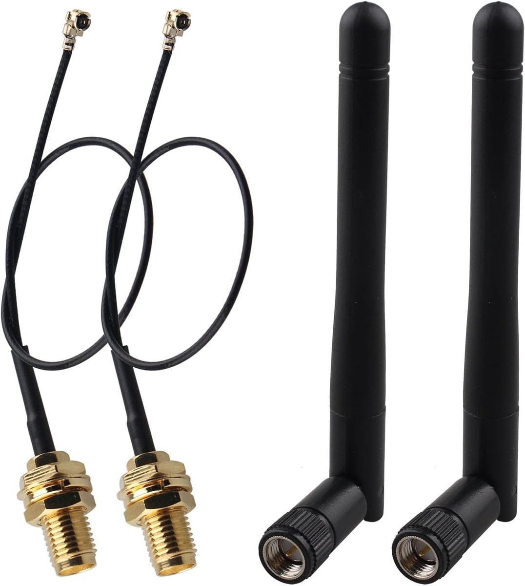 2 Stuks 433MHz Antenne 3dBi SMA Mannelijke Antenne＋15cm U.FL IPX MHF1 naar SMA Vrouwelijke Pigtail Coaxkabel voor Versterker Router Wifi Camera PCIE Draadloze Netwerkkaart