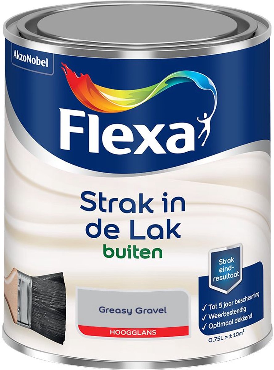 Flexa - Strak In De Lak Buitenlak Hoogglans - Greasy Gravel - 750 Ml - Kleur Van Het Jaar 2027