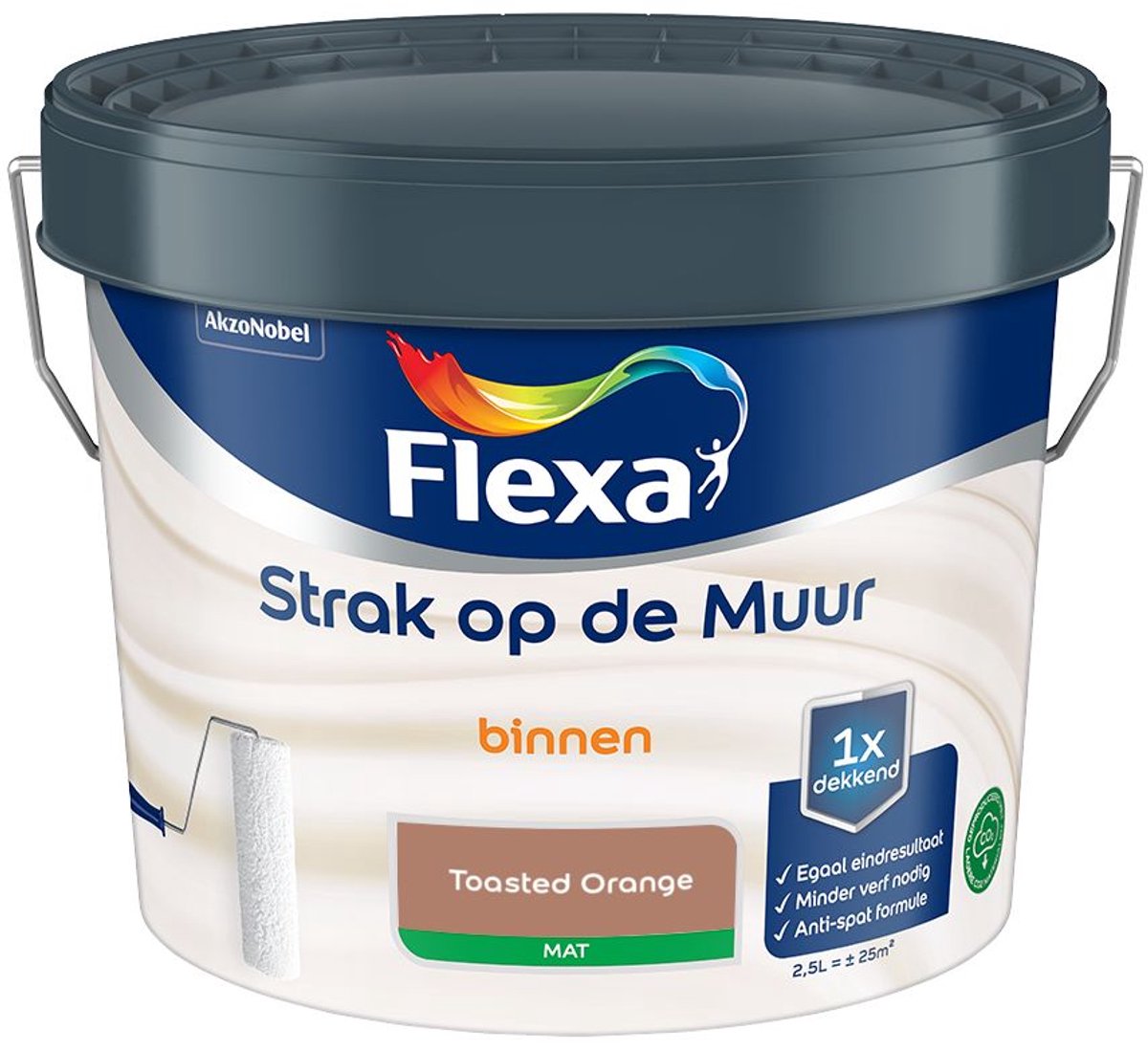 Flexa - Strak Op De Muur Binnen Mat - Toasted Orange - 2,5 L - Kleur Van Het Jaar 2027