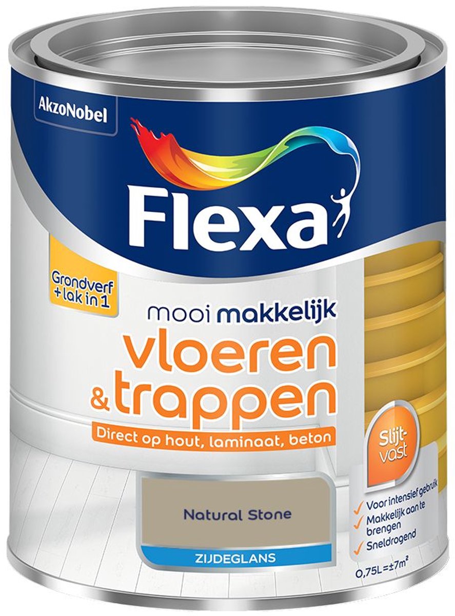 Flexa - Mooi Makkelijk Vloeren & Trappen Zijdeglans - Natural Stone - 750 Ml - Kleur Van Het Jaar 2027