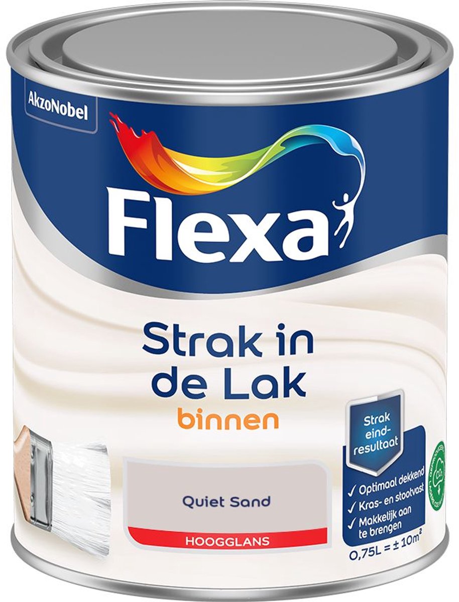 Flexa - Strak In De Lak Binnenlak Hoogglans - Quiet Sand - 750 Ml - Kleur Van Het Jaar 2027
