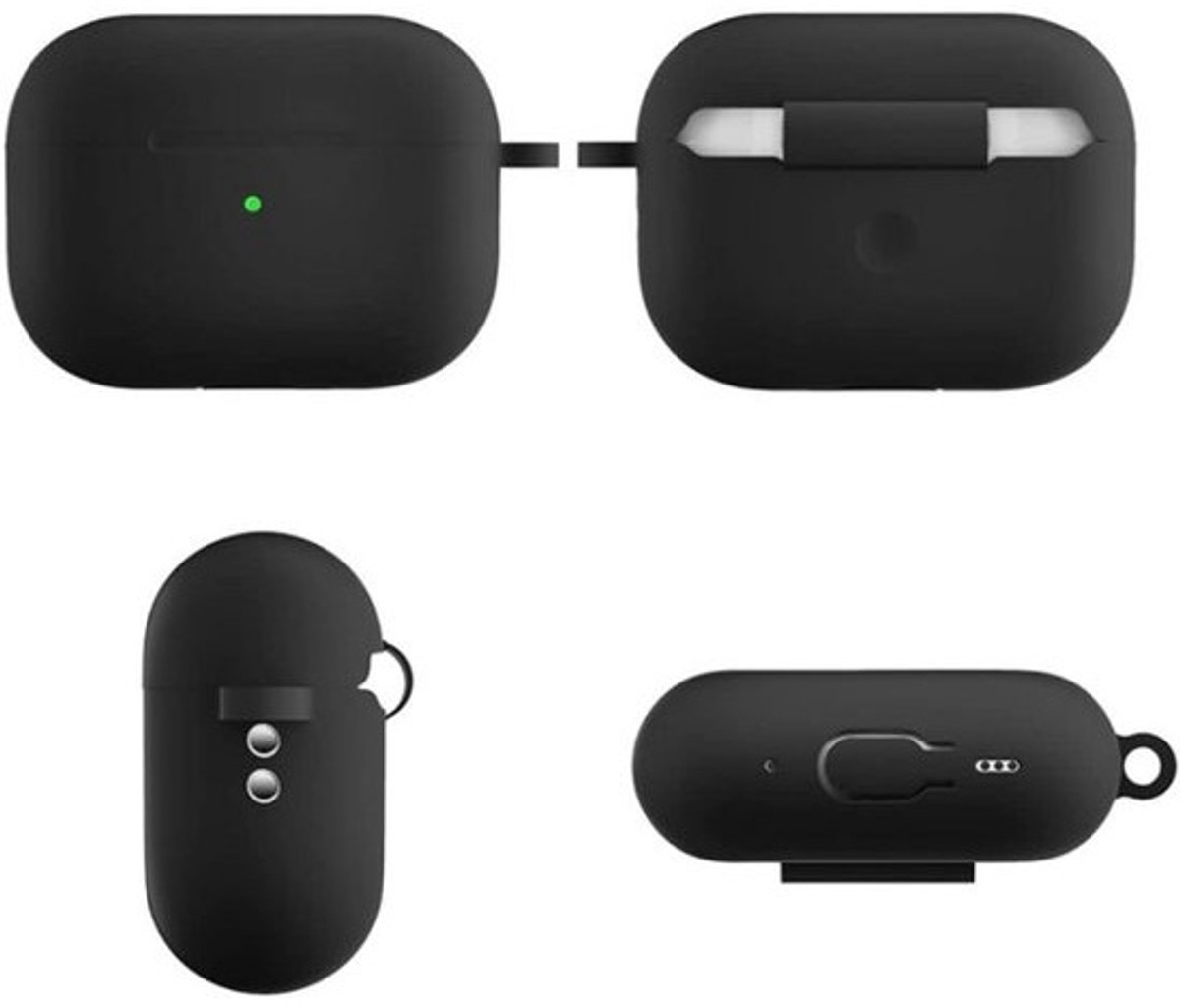 Siliconen Beschermhoes voor AirPods Pro 2 - Krasbestendige en Schokabsorberende Cover in Zwart