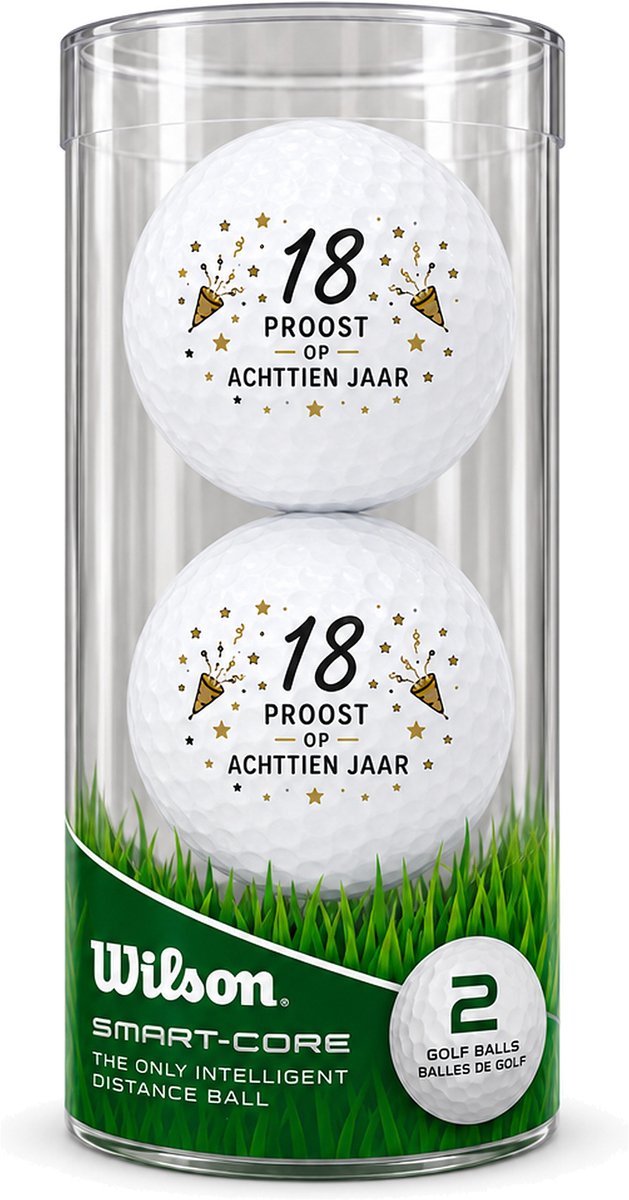 Wilson Golfballen 18 Jaar - Verjaardag Golf Cadeau - 2 stuks - Golfbal met Opdruk van Wilson — afbeelding 2