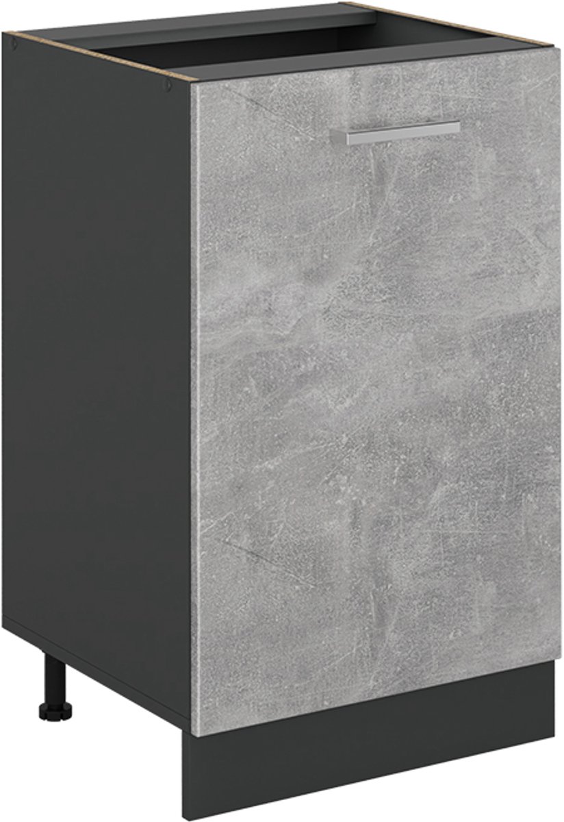 Vicco Keukenonderkast R-Line, Beton/Antraciet, 50 cm zonder werkblad