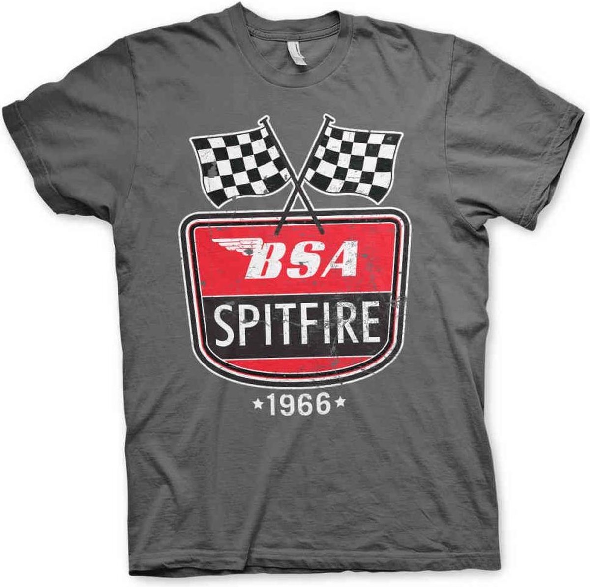 BSA Heren Tshirt -S- Spitfire 1966 Grijs
