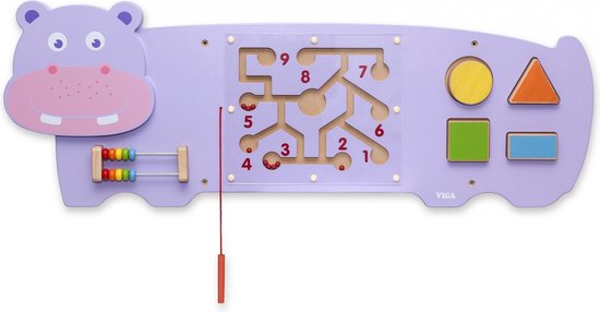 Viga Toys - Nijlpaard - Wandspeelbord - Multi