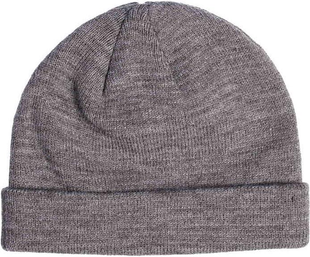 MSTRDS - Short Cuff Knit Beanie h.grey one size Beanie Muts - Grijs