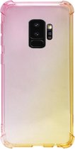 ADEL Siliconen Back Cover Softcase Hoesje Geschikt voor Samsung Galaxy S9 - Kleurovergang Roze Geel