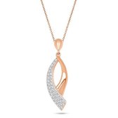 Velini Jewels-P2130R- 925 Zilver hanger+Ketting -Rosé gezet met Cubic Zirkonia-45+5 cm verlengstuk