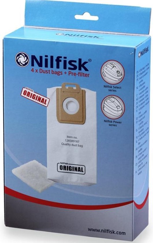 Wennen aan kosten ga zo door Nilfisk stofzuigzakken origineel - 4st - Select serie, Power serie, P10,  P20, P30, P40... | bol.com