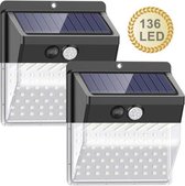 Nince Solar Sensor Wandlamp Buiten verlichting- Tuinverlichting op zon energie - Wandlamp Buiten met Sensor	 - 136 LED
