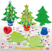 Baker Ross AX427 Kerstboom Knutsel Set - Pakket Van 4, Feestelijke Knutselwerkjes Voor Kinderen, Activiteitenpakketten En Kerstversiering Voor Kinderen