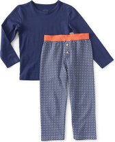 Little Label Pyjama Jongens - Maat 158-164 - Blauw, Wit - Zachte BIO Katoen