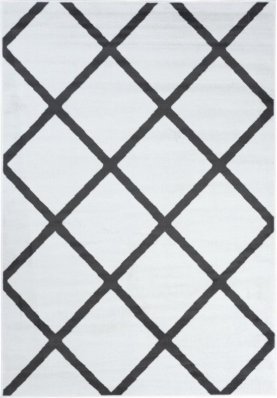 Tapiso Atlas PP Vloerkleed Zwart Beige Zebra Woonkam