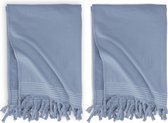 Walra Hamamdoek Soft Cotton - 2 stuks - 100x180 cm - Blauw