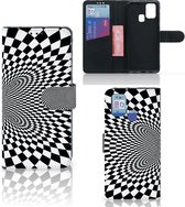 Telefoonhoesje met Pasjeshouder Geschikt voor Samsung Galaxy M31 Wallet Book Case Illusie