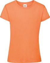 Fruit Of The Loom Girls Sofspun T-shirt met korte mouwen. (Oranje)