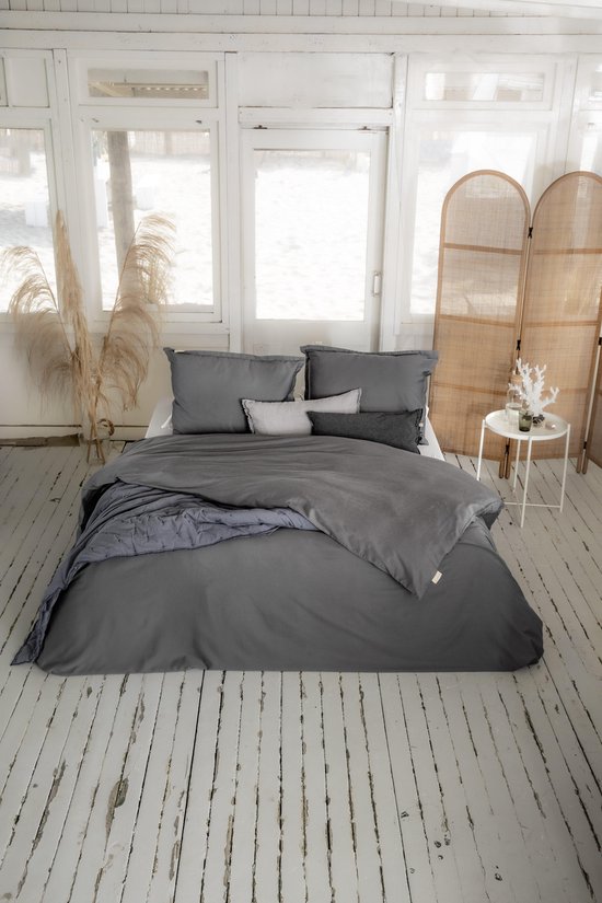 Walra Dekbedovertrek Vintage Satin - 240x220 - 100% Katoen - Antraciet van Walra — afbeelding 4