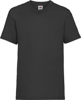 Fruit Of The Loom Kinder / Kinderen Unisex Valueweight T-shirt met korte mouwen (Zwart)