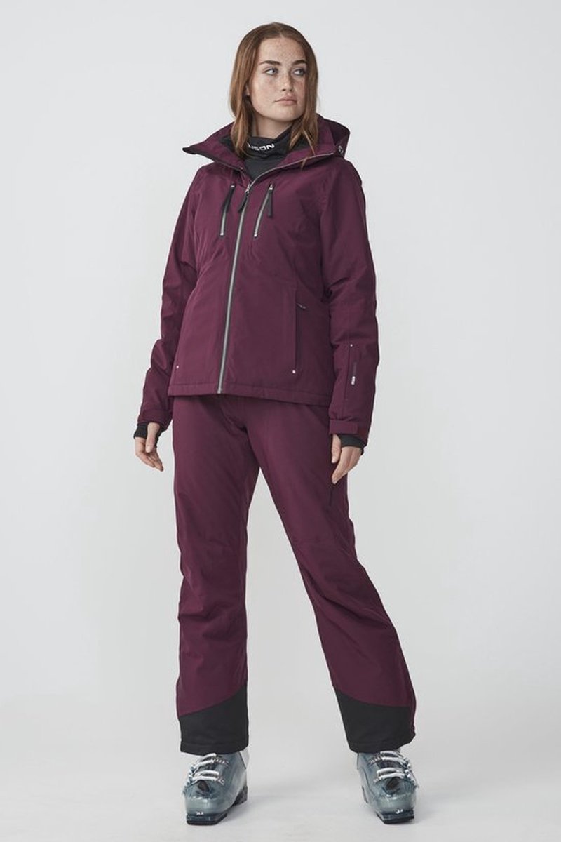 Tenson Ellie Dames Ski jas - Wijnrood - Maat 36 | bol.com