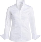 Dames blouse roze  volwassen lange mouw kelkkraag sta kraagje egyptian cotton katoen luxe chic maat 38