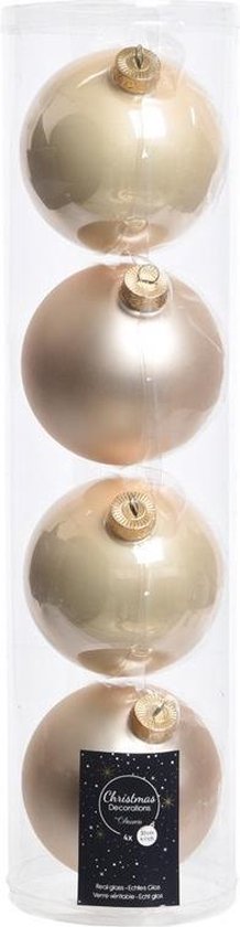 Patois zwaartekracht Overwinnen 4x Licht parel/champagne glazen kerstballen 10 cm - Mat/matte -  Kerstboomversiering... | bol.com