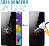 Screenprotector Glas - Privacy Tempered Glass Screen Protector Anti-Spy Geschikt voor: Samsung Galaxy A51 - 2x AR QUALITY
