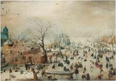 Winterlandschap met schaatsers, Hendrick Avercamp - Foto op Forex - 40 x 30 cm