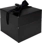 Luxe geschenkdoos, Qubus pop-up ZWART, 12,5x12,5x10,5cm (25 stuks)