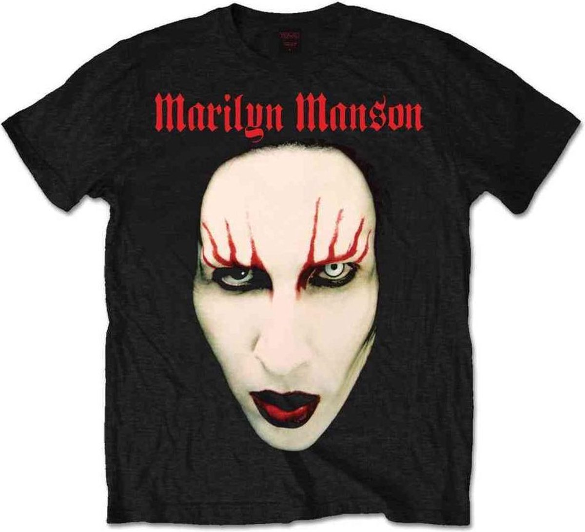Marilyn Manson Heren Tshirt -2XL- Red Lips Zwart