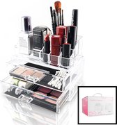 Decopatent de maquillage Decopatent® avec 9 compartiments et 2 tiroirs - Organisateur de maquillage Transparent - Bijoux - Maquillage - Cosmétiques - Boîte de rangement