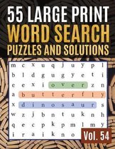 55 Large Print Word Search Puzzles and Solutions