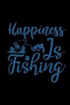 Happiness is fishing�: Fishing Journal Complete Fisherman's Log Book With Prompts, Records Details of Fishing Trip, Including Date, Time, Loc