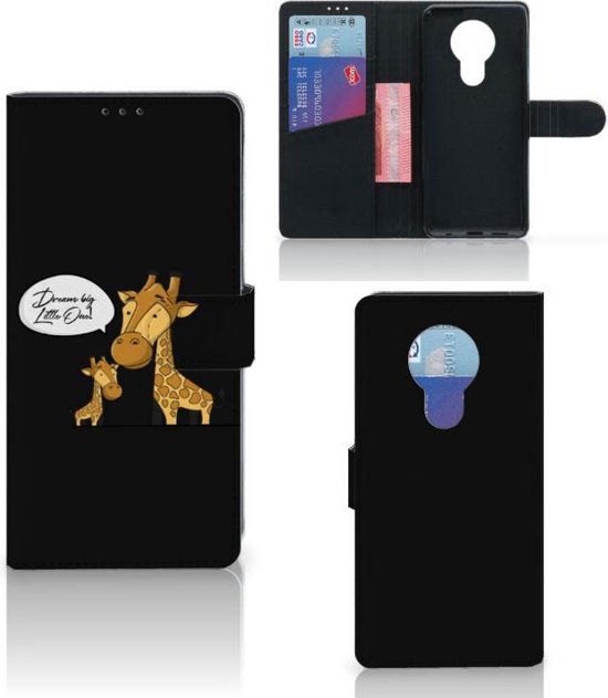 Wallet Book Case Nokia 5.3 GSM Hoesje Giraffe