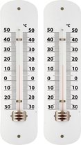 2x Thermometers wit voor binnen en buiten - Weermeters en buitenthermometers