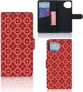 Smartphone Hoesje Motorola Moto G 5G Plus Wallet Book Case Batik Red