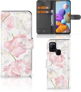 GSM Hoesje Geschikt voor Samsung Galaxy A21s Wallet Book Case Cadeau voor Mama Lovely Flowers