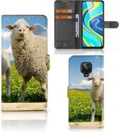 Telefoon Hoesje Xiaomi Redmi Note 9 Pro | Note 9S Wallet Book Case met foto Schaap en Lammetje