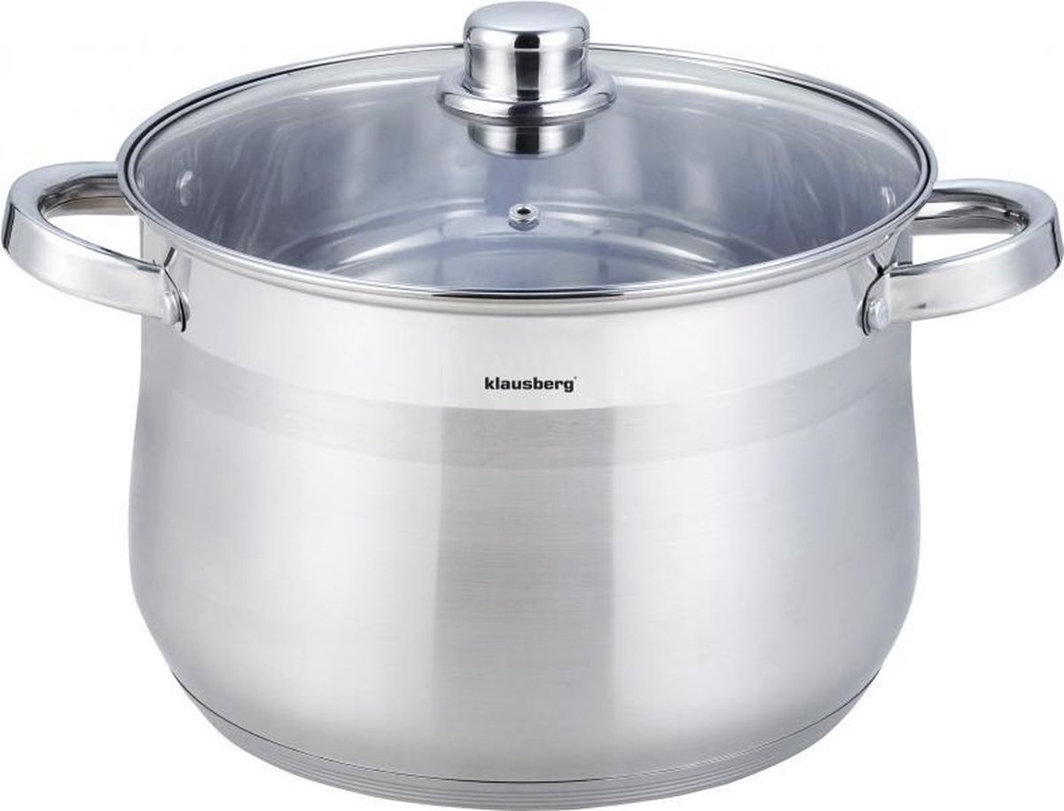 Klausberg 7163 - soeppan met deksel - 86L - Ø24 cm - RVS - inductie - alle warmtebronnen