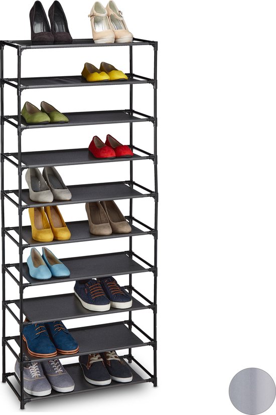 relaxdays étagère à chaussures empilable - armoire à chaussures - métal -  grand -... | bol.com